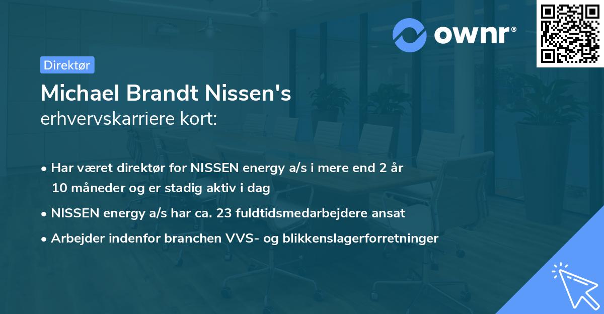 Michael Brandt Nissen's erhvervskarriere kort