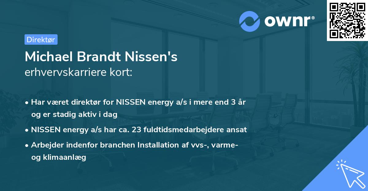 Michael Brandt Nissen's erhvervskarriere kort