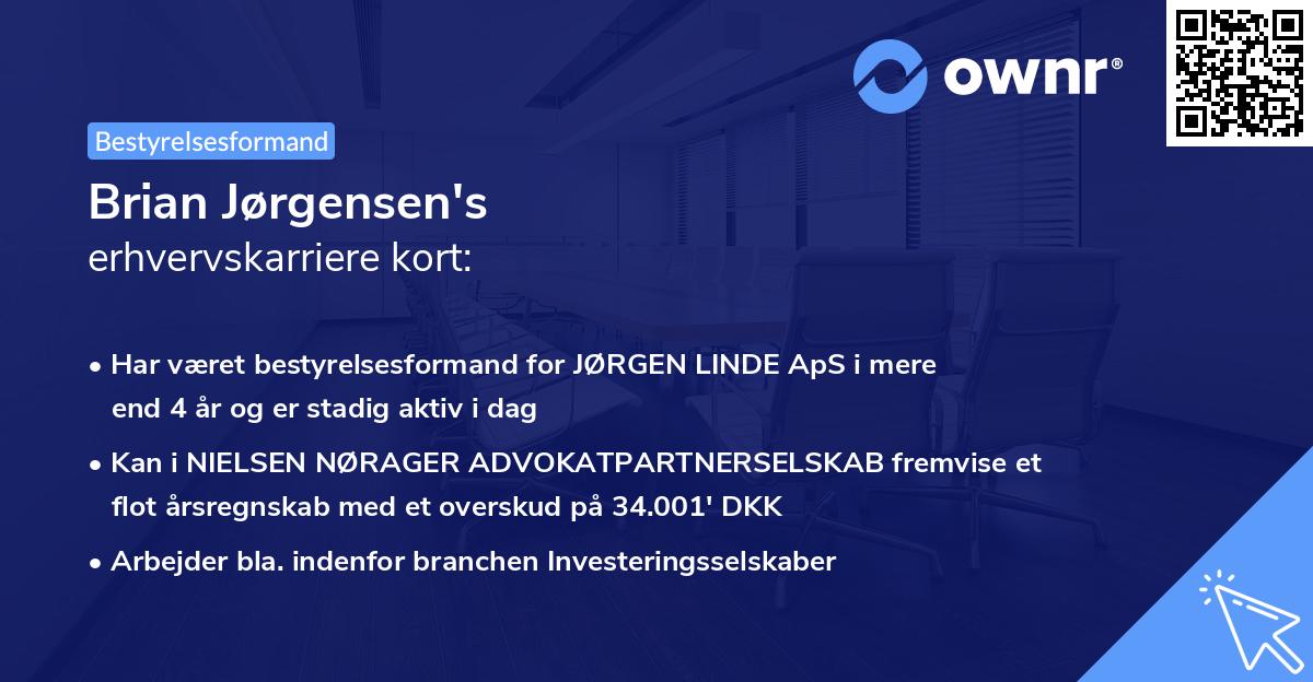 Brian Jørgensen's erhvervskarriere kort