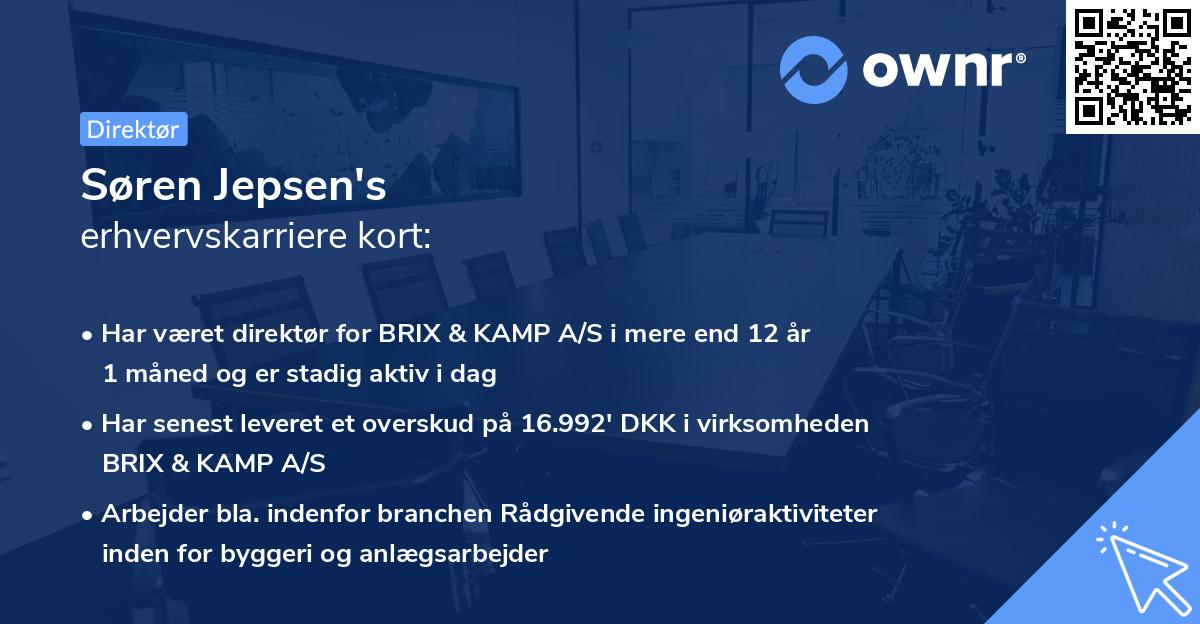 Søren Jepsen's erhvervskarriere kort