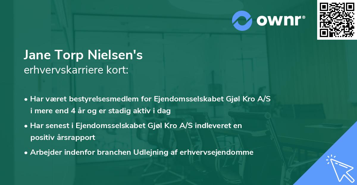 Jane Torp Nielsen's erhvervskarriere kort