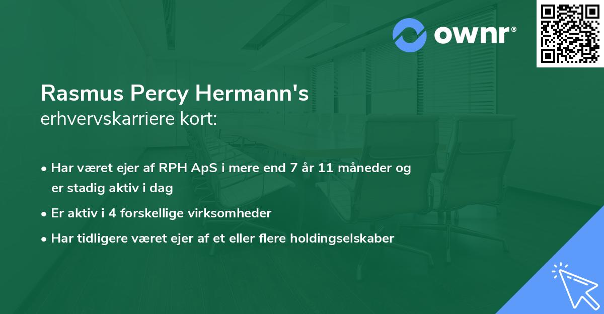 Rasmus Percy Hermann's erhvervskarriere kort