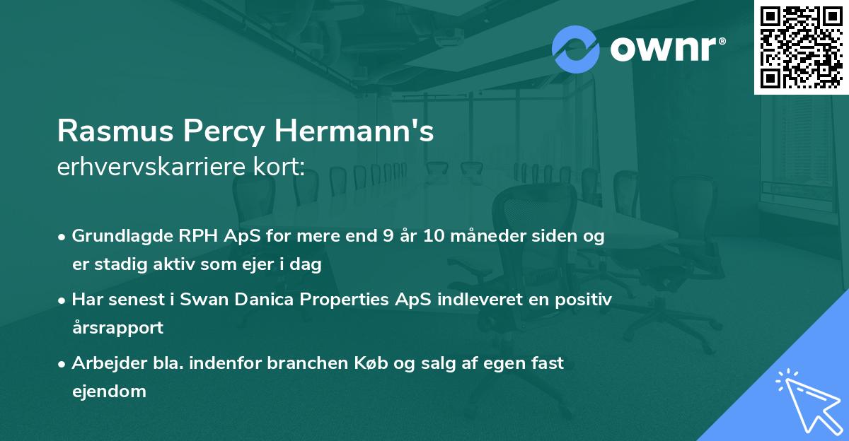 Rasmus Percy Hermann's erhvervskarriere kort
