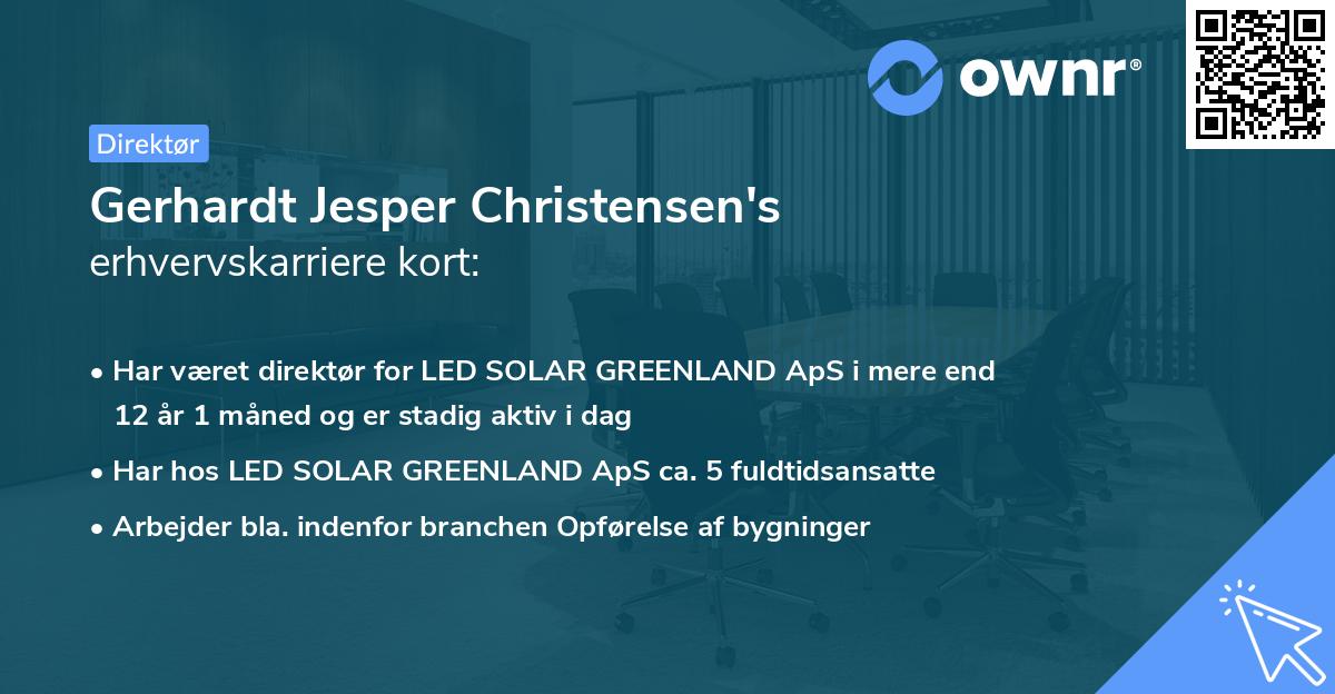 Gerhardt Jesper Christensen's erhvervskarriere kort