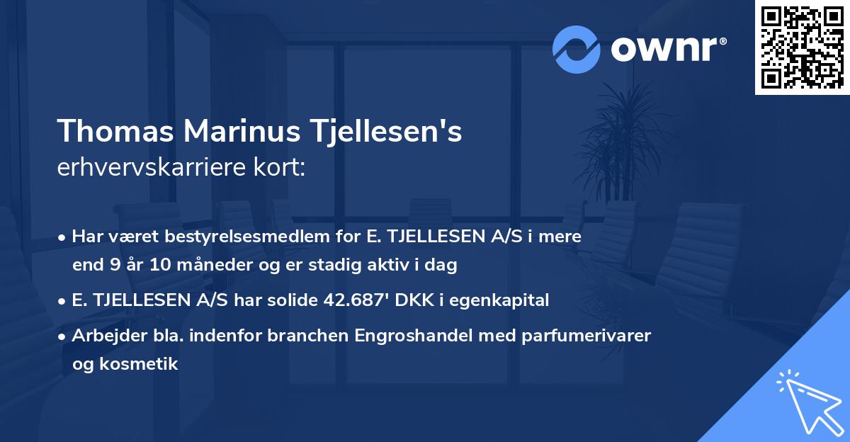 Thomas Marinus Tjellesen's erhvervskarriere kort