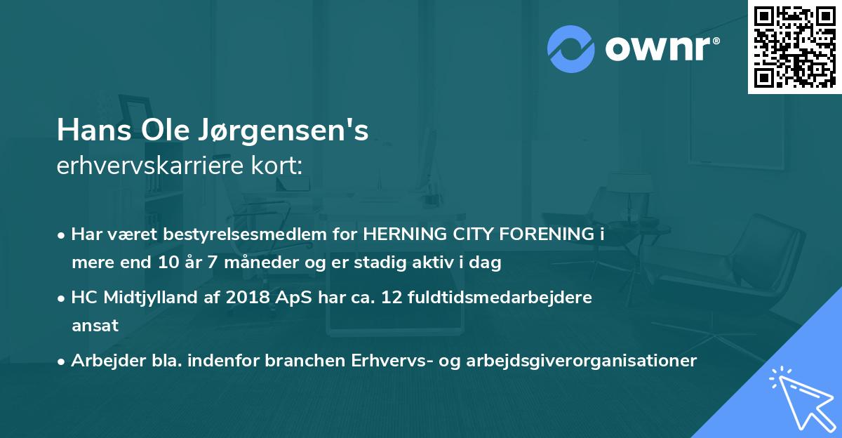 Hans Ole Jørgensen's erhvervskarriere kort