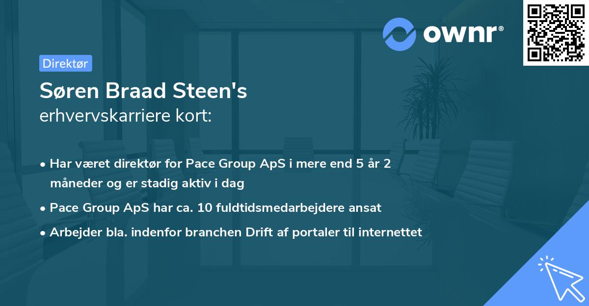 Søren Braad Steen's erhvervskarriere kort