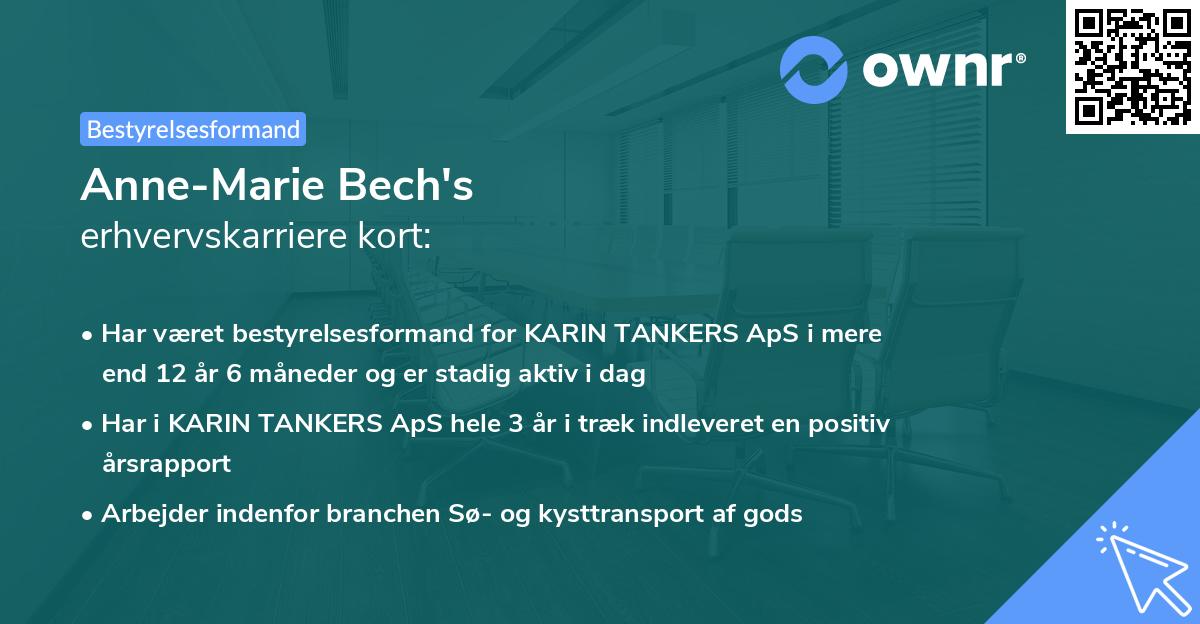Anne-Marie Bech's erhvervskarriere kort