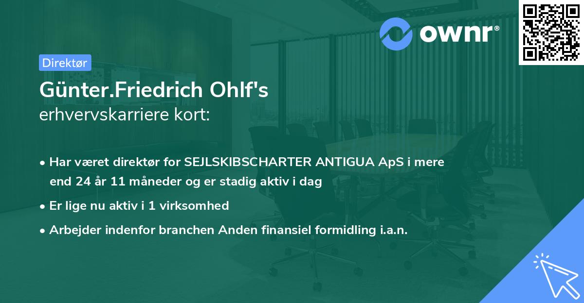 Günter.Friedrich Ohlf's erhvervskarriere kort
