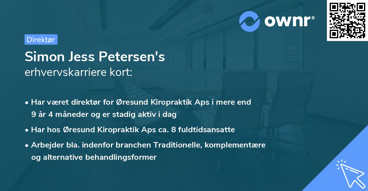 Simon Jess Petersen's erhvervskarriere kort