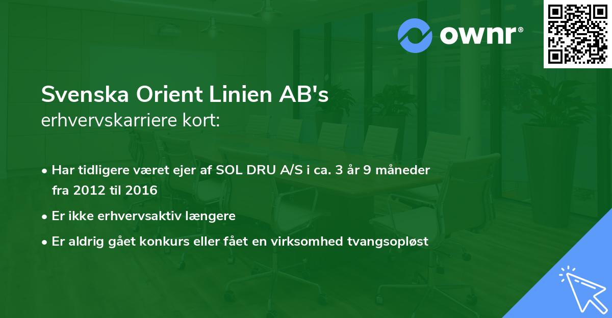 Svenska Orient Linien AB's erhvervskarriere kort