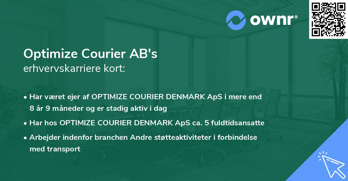 Optimize Courier AB's erhvervskarriere kort