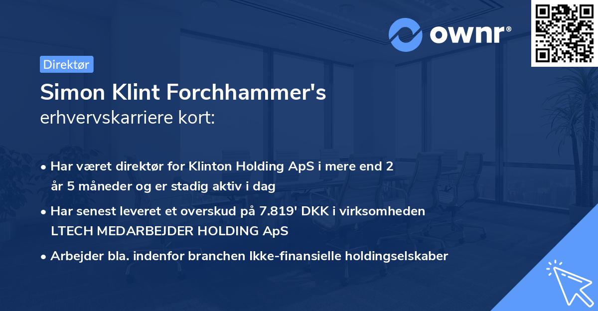 Simon Klint Forchhammer's erhvervskarriere kort