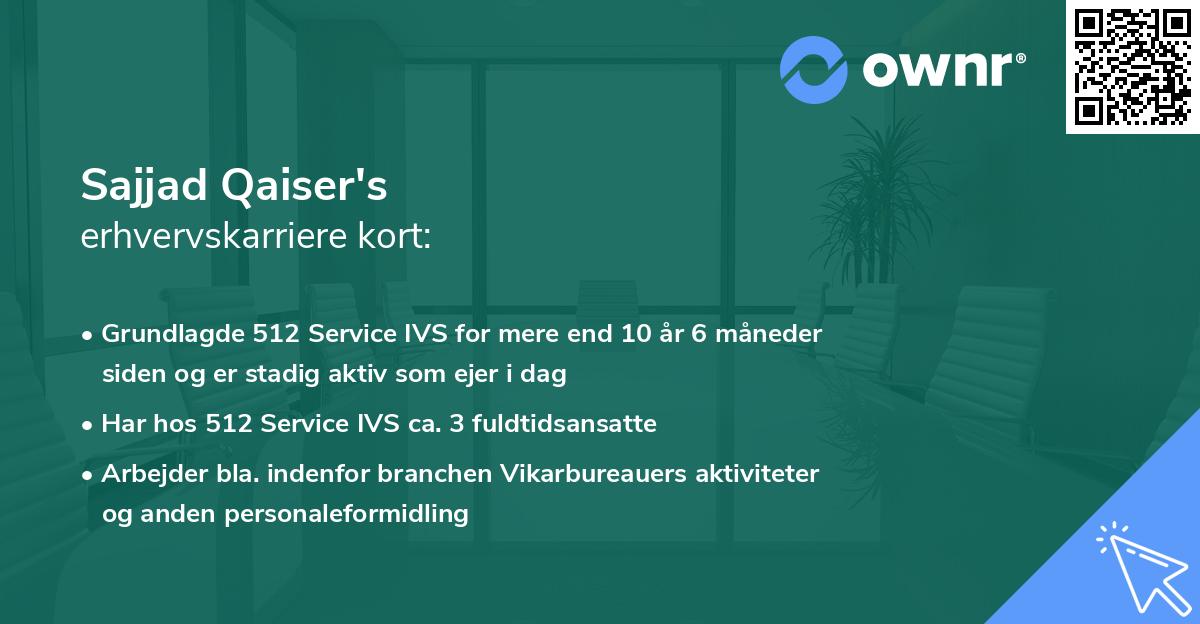 Sajjad Qaiser's erhvervskarriere kort