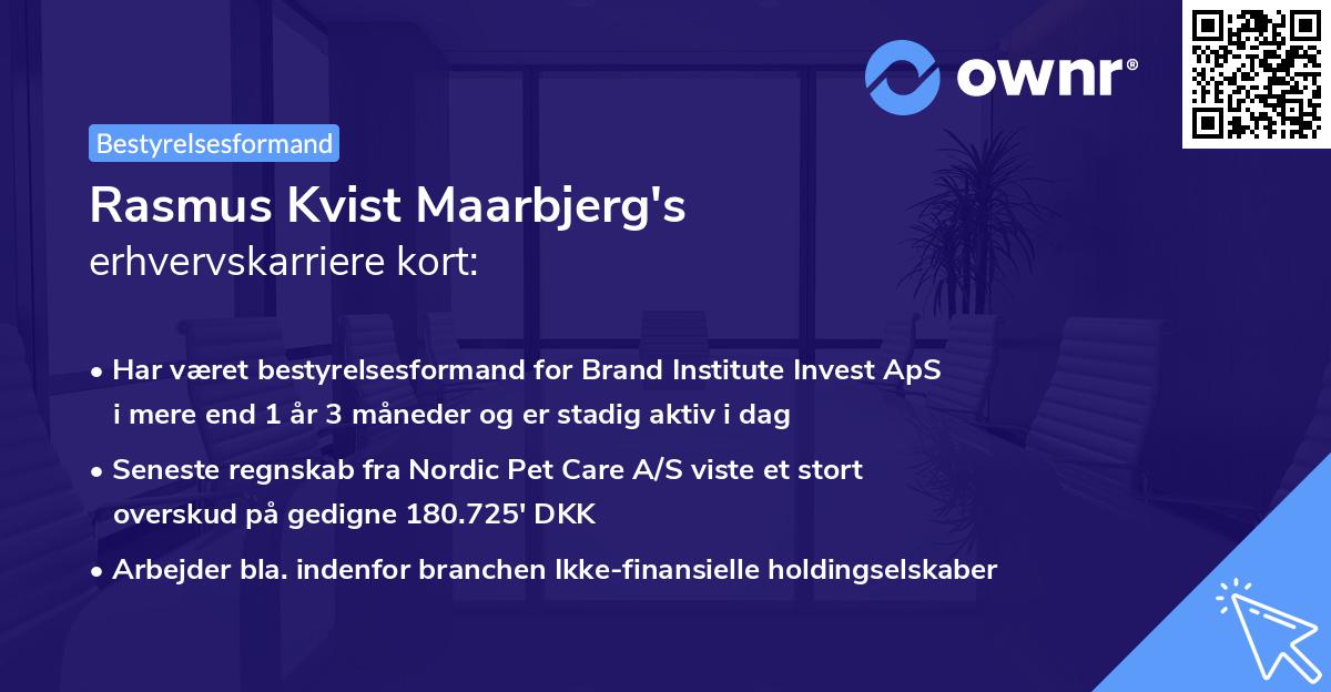 Rasmus Kvist Maarbjerg's erhvervskarriere kort