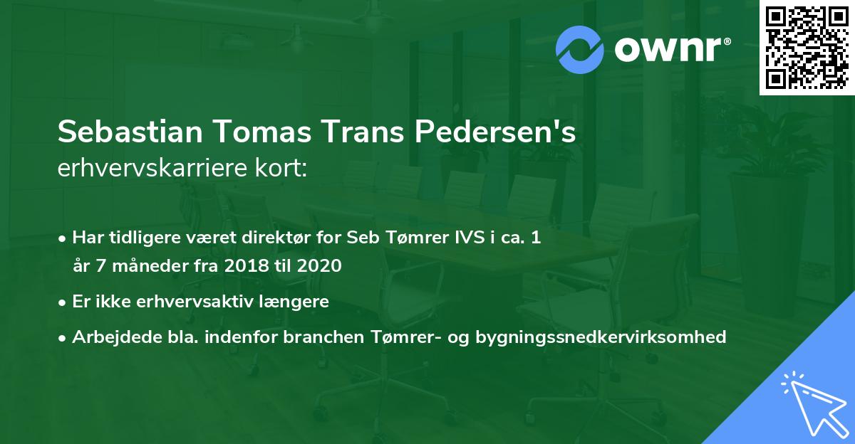 Sebastian Tomas Trans Pedersen's erhvervskarriere kort