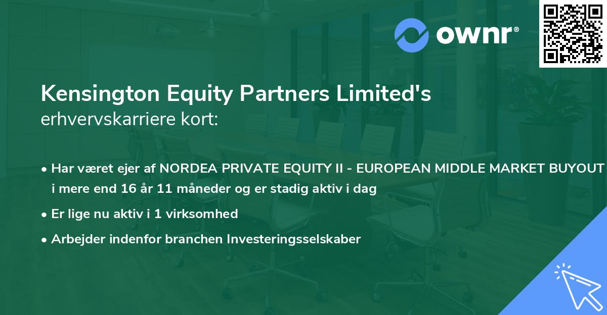 Kensington Equity Partners Limited's erhvervskarriere kort