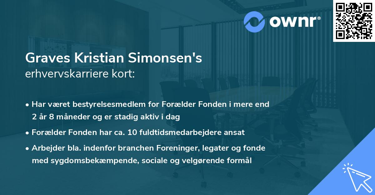 Graves Kristian Simonsen's erhvervskarriere kort