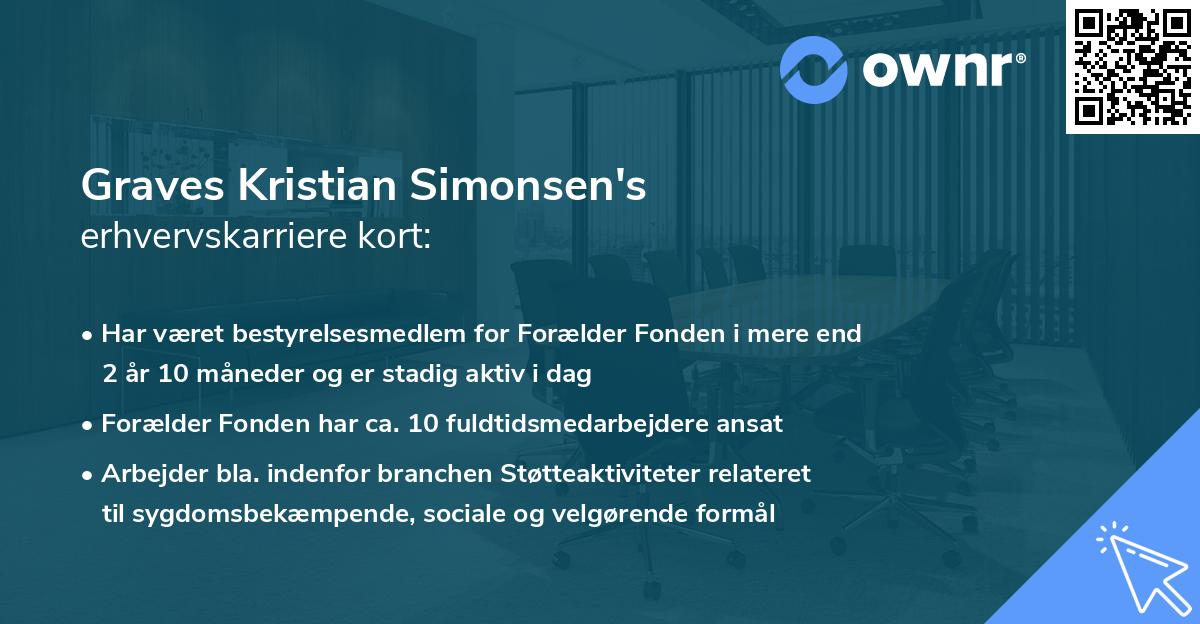 Graves Kristian Simonsen's erhvervskarriere kort