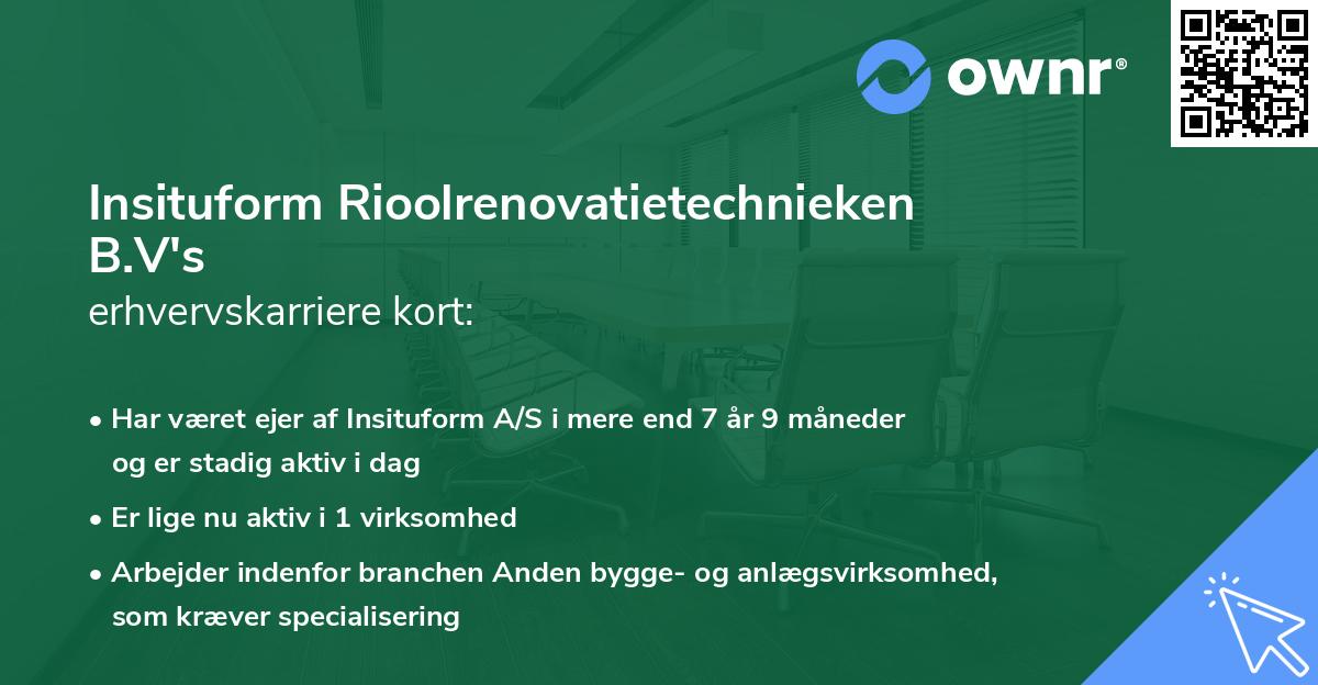 Insituform Rioolrenovatietechnieken B.V's erhvervskarriere kort