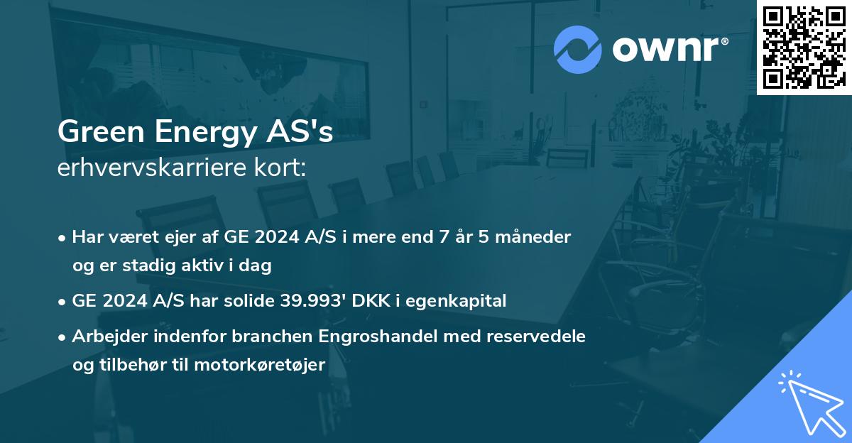 Green Energy AS's erhvervskarriere kort