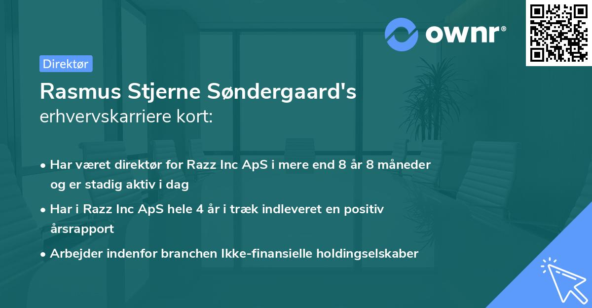 Rasmus Stjerne Søndergaard's erhvervskarriere kort