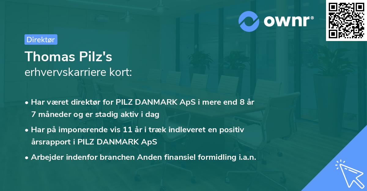 Thomas Pilz's erhvervskarriere kort