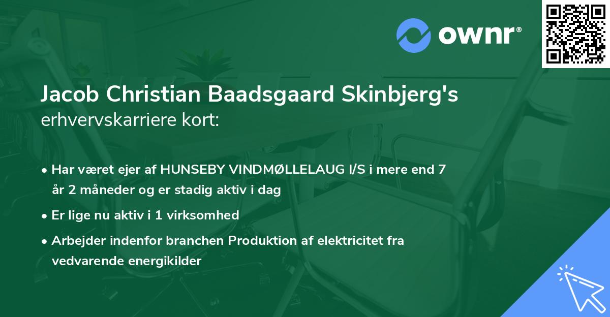 Jacob Christian Baadsgaard Skinbjerg's erhvervskarriere kort