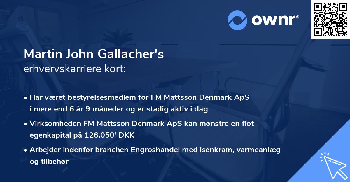 Martin John Gallacher's erhvervskarriere kort