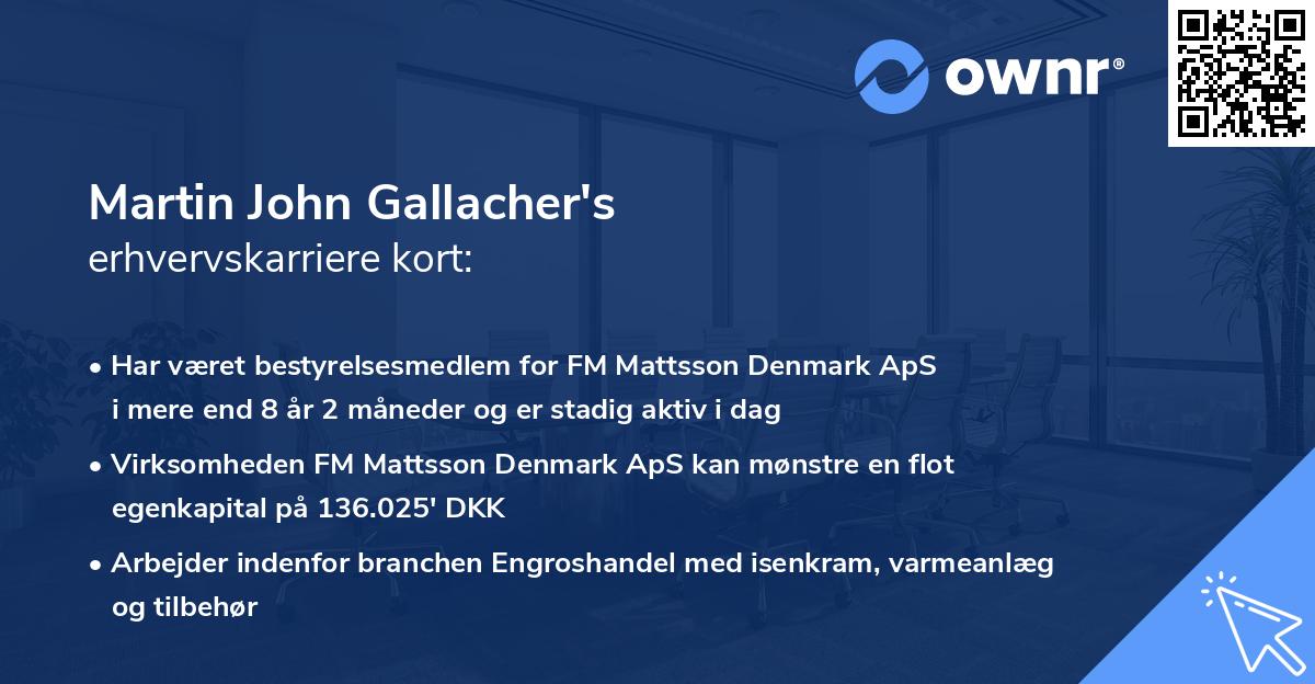 Martin John Gallacher's erhvervskarriere kort