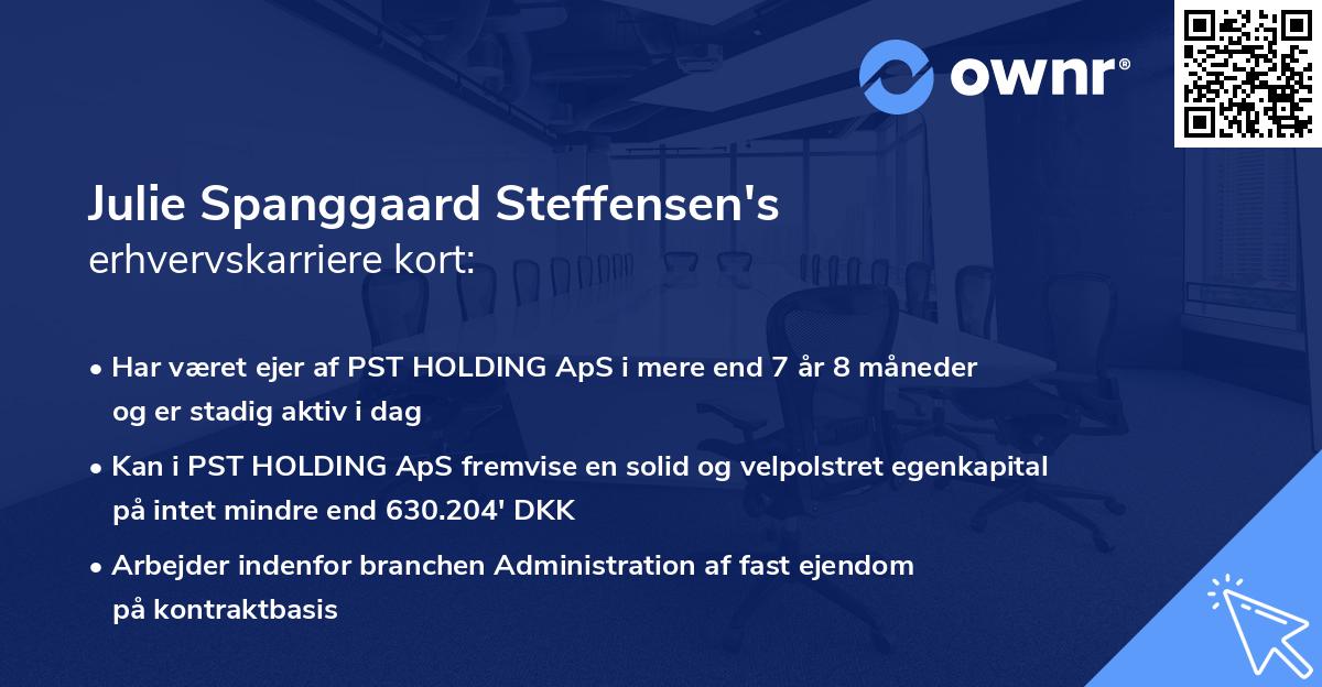 Julie Spanggaard Steffensen's erhvervskarriere kort