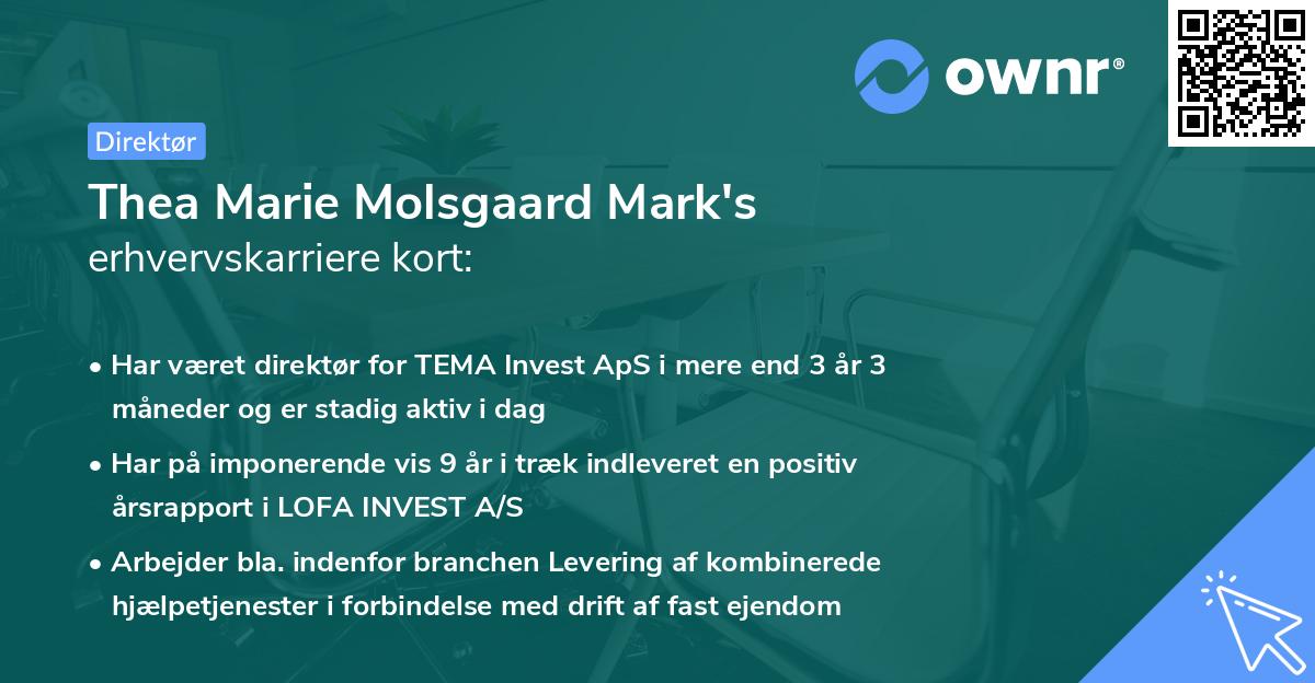 Thea Marie Molsgaard Mark's erhvervskarriere kort