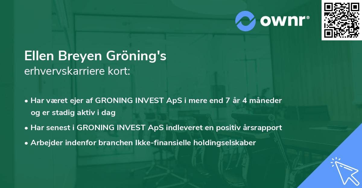 Ellen Breyen Gröning's erhvervskarriere kort