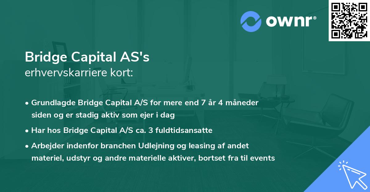 Bridge Capital AS's erhvervskarriere kort