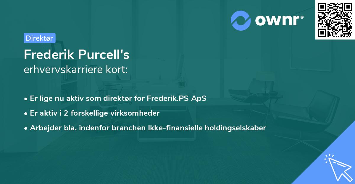 Frederik Purcell's erhvervskarriere kort