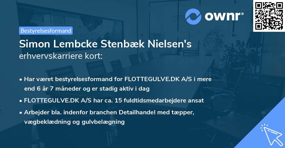 Simon Lembcke Stenbæk Nielsen's erhvervskarriere kort