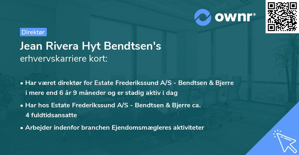 Jean Rivera Hyt Bendtsen's erhvervskarriere kort