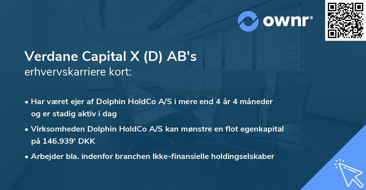 Verdane Capital X (D) AB's erhvervskarriere kort