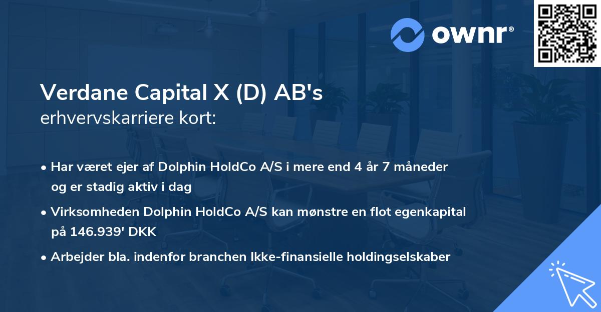 Verdane Capital X (D) AB's erhvervskarriere kort