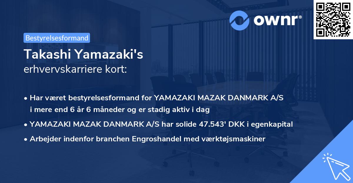 Takashi Yamazaki's erhvervskarriere kort