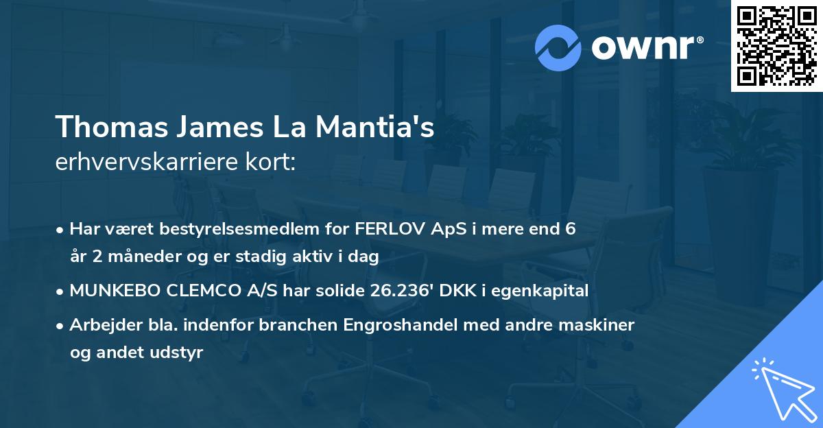 Thomas James La Mantia's erhvervskarriere kort