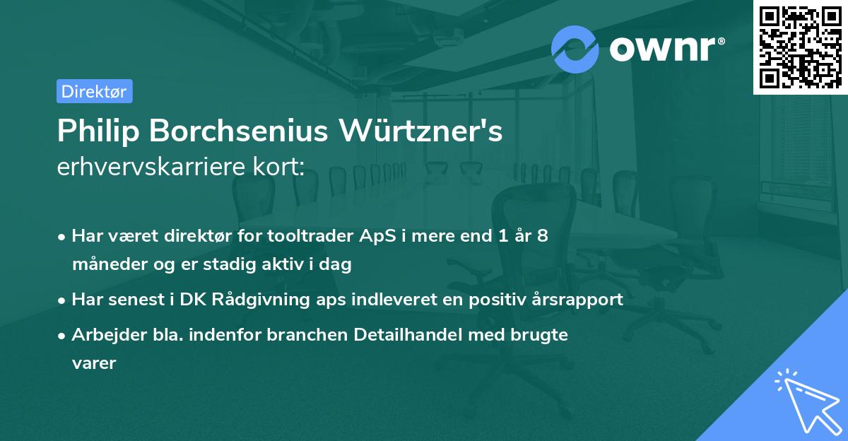Philip Borchsenius Würtzner's erhvervskarriere kort