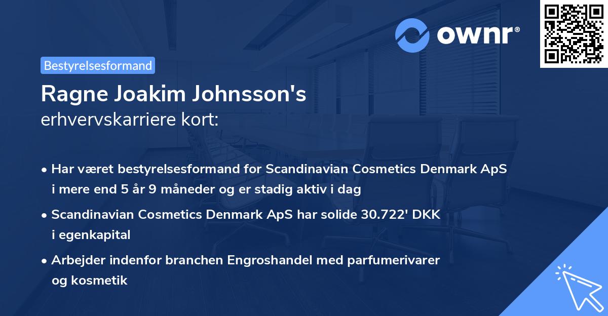Ragne Joakim Johnsson's erhvervskarriere kort