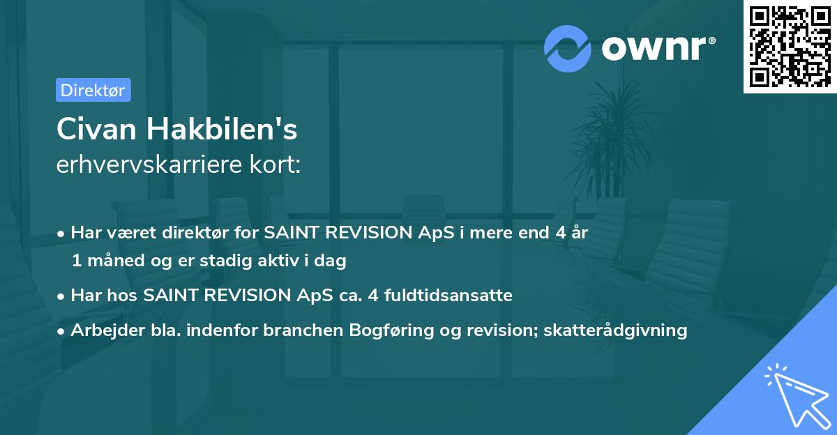 Civan Hakbilen's erhvervskarriere kort