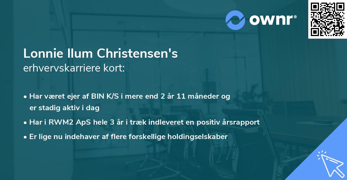 Lonnie Ilum Christensen's erhvervskarriere kort