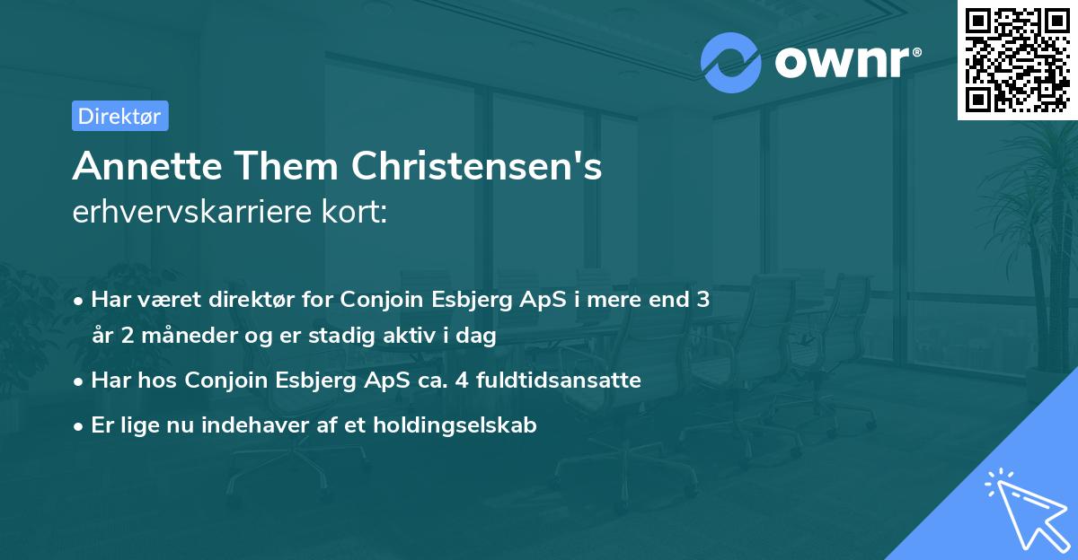 Annette Them Christensen's erhvervskarriere kort