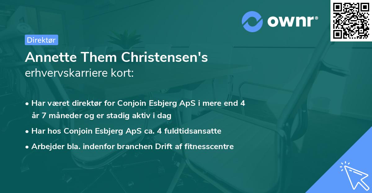 Annette Them Christensen's erhvervskarriere kort