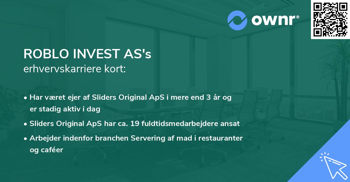 ROBLO INVEST AS's erhvervskarriere kort