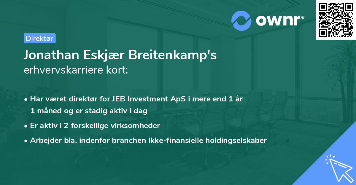 Jonathan Eskjær Breitenkamp's erhvervskarriere kort