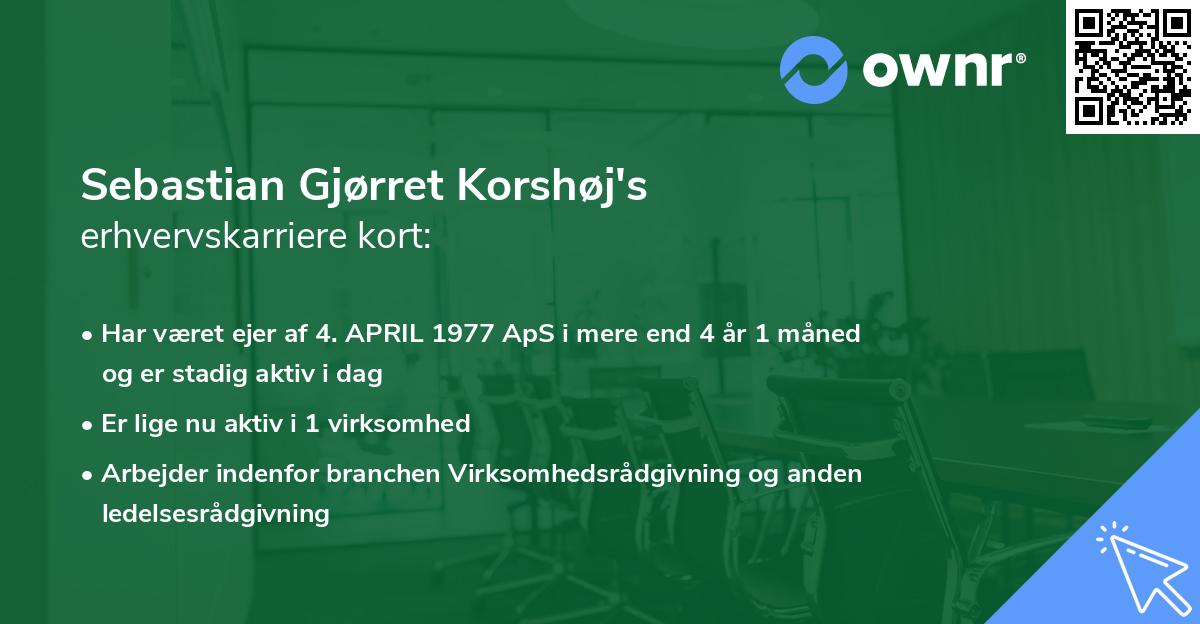 Sebastian Gjørret Korshøj's erhvervskarriere kort